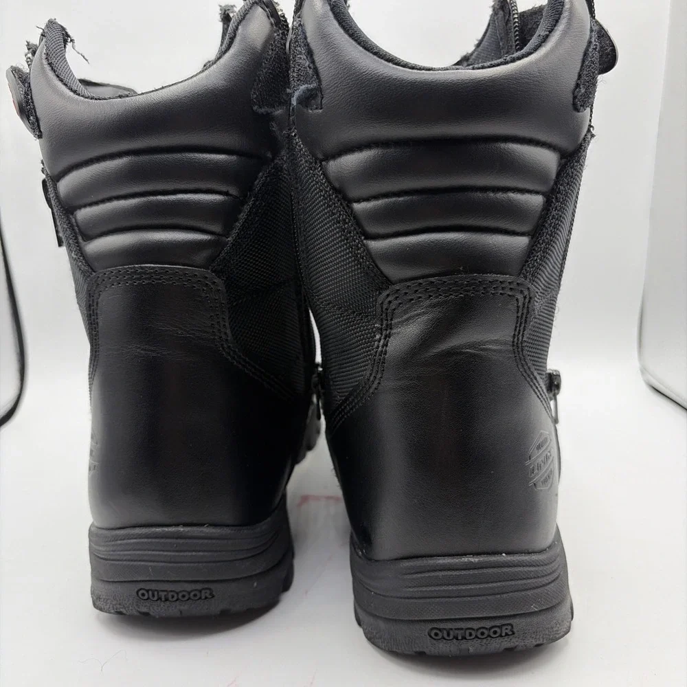 Unik Footwear Men's Double Zip SWAT Motorcycle Boots in black